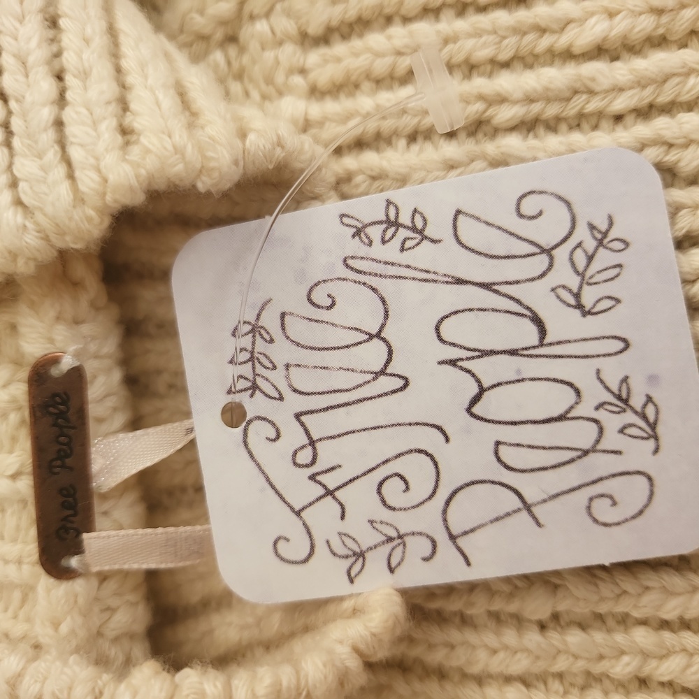 Free People Ivory Cropped Parfait Dolman Sleeve Mock Neck Sweater Size XS NWT - Picture 6 of 9